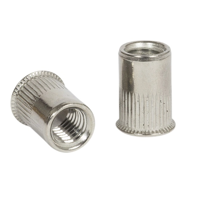 Vendita online Inserto filettato zigrinato a testa ridotta in acciaio inox AISI 304 Cu